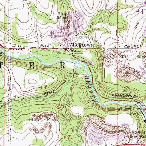 Topographic Map of Furnace Hollow, OH