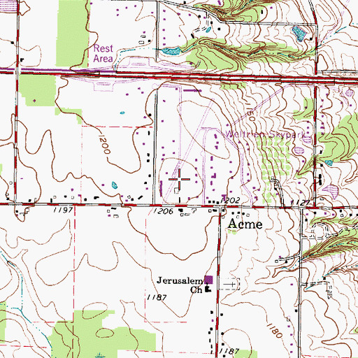 Topographic Map of Acme Hill, OH