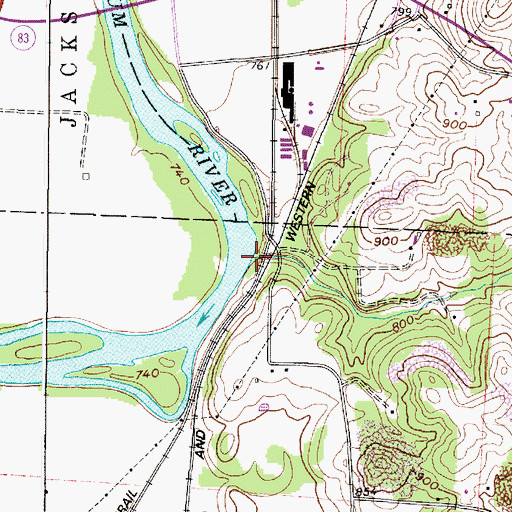Topographic Map of Rock Run, OH