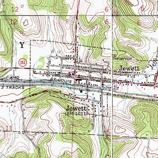 Topographic Map of Jewett-Scio Elementary School, OH