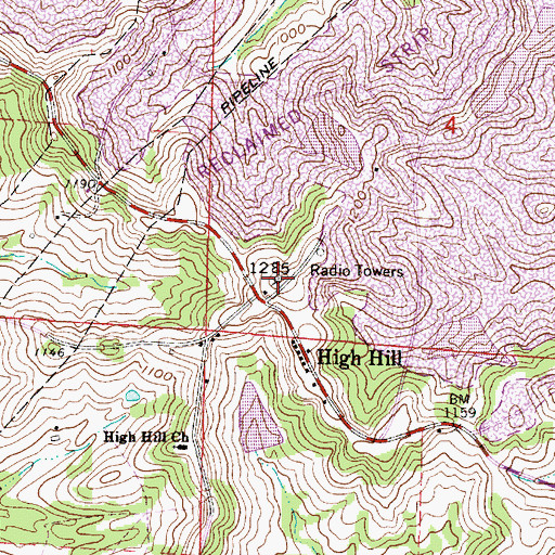 Topographic Map of High Hill, OH