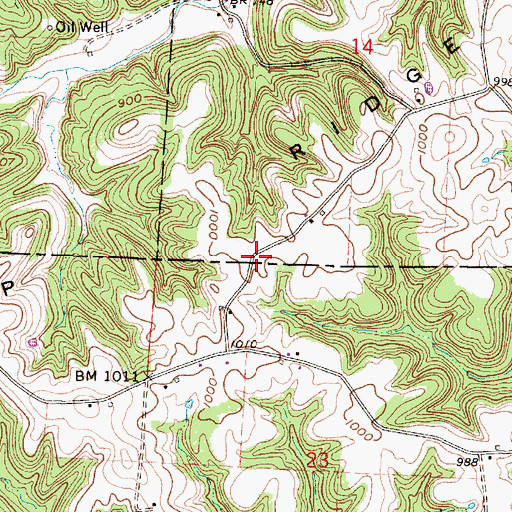 Topographic Map of Sharp Ridge, OH