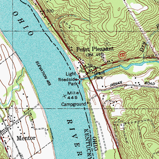 Topographic Map of Big Indian Creek, OH