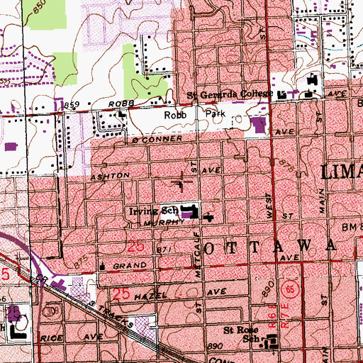 Topographic Map of Berean Baptist Church, OH