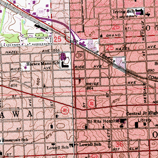 Topographic Map of Calvary United Church of Christ, OH