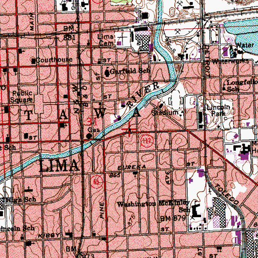 Topographic Map of Elm Street Church of the Brethren, OH