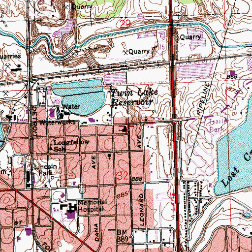 Topographic Map of First Assembly of God Church, OH