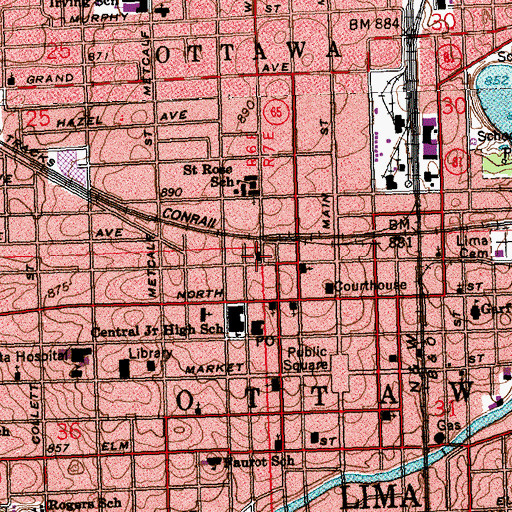 Topographic Map of First United Church of Christ, OH