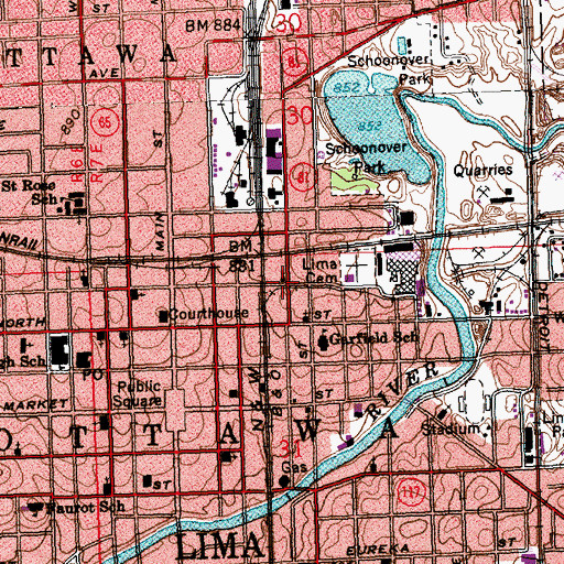Topographic Map of Friendship Baptist Church, OH