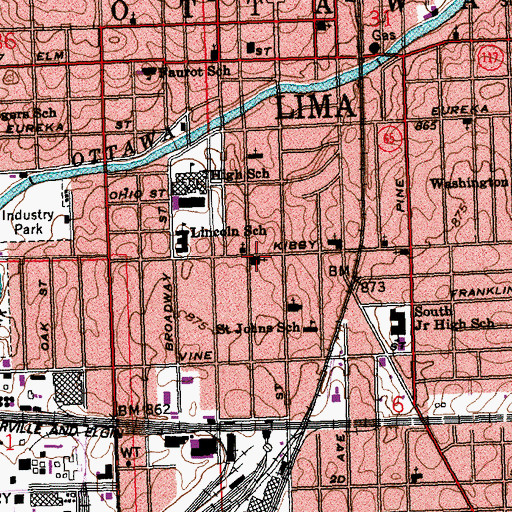 Topographic Map of Grace United Methodist Church, OH