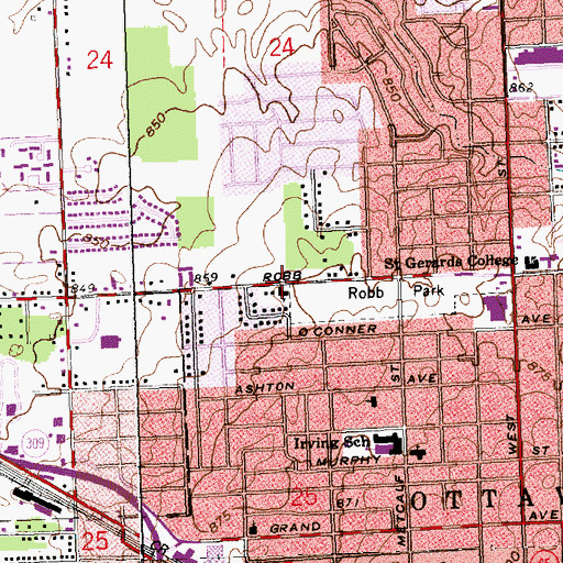 Topographic Map of Pilgrim Holiness Church, OH