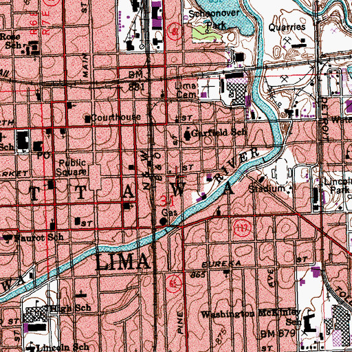 Topographic Map of Trinity Wesleyan Church, OH
