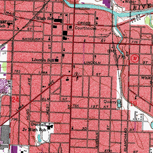 Topographic Map of Church of God, OH