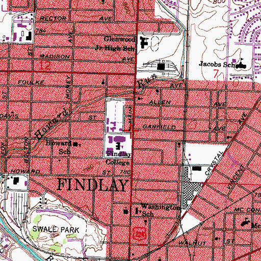 Topographic Map of College First Church of God, OH