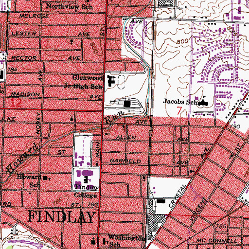 Topographic Map of East Foulke Avenue Church of God, OH