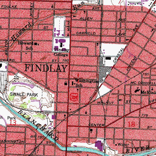 Topographic Map of First Assembly of God Church, OH