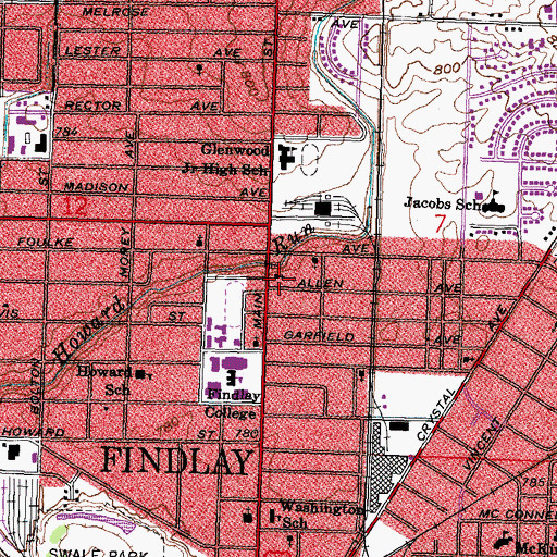 Topographic Map of Immanuel Lutheran Church, OH