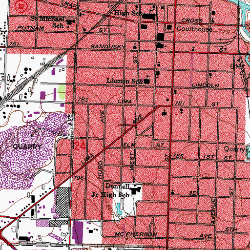 Topographic Map of Mason Chapel African Methodist Episcopal Church, OH