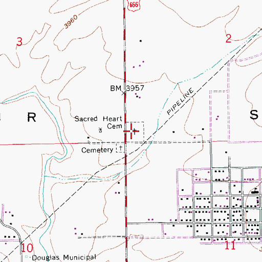 Topographic Map of Sacred Heart Cemetery, AZ