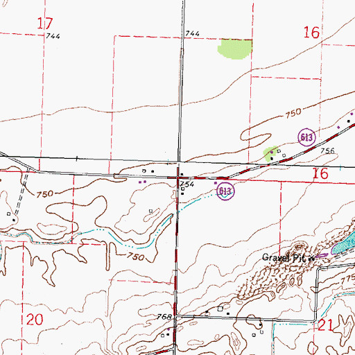 Topographic Map of Portage Center, OH