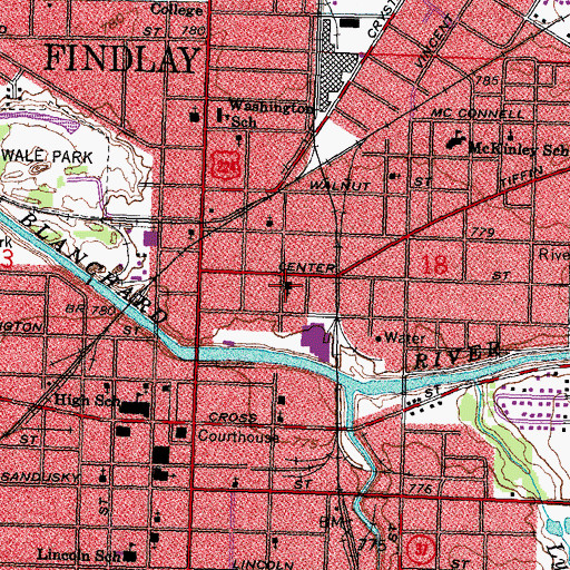 Topographic Map of Salvation Army Church, OH