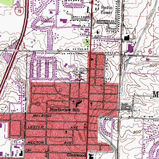 Topographic Map of Tabernacle Church of Christ, OH