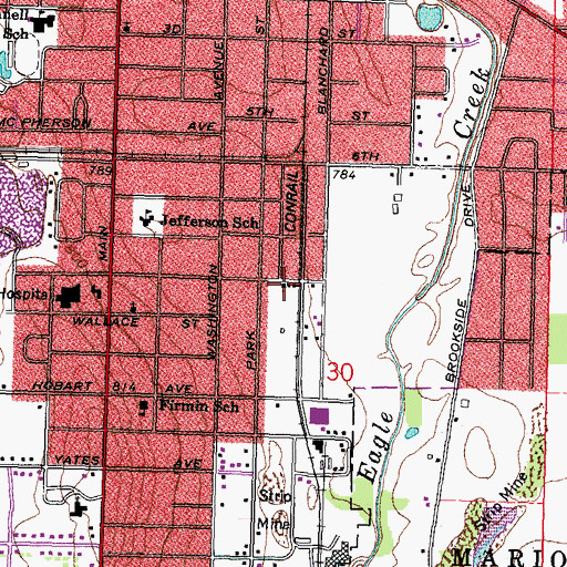 Topographic Map of Templo De Alvanza, OH