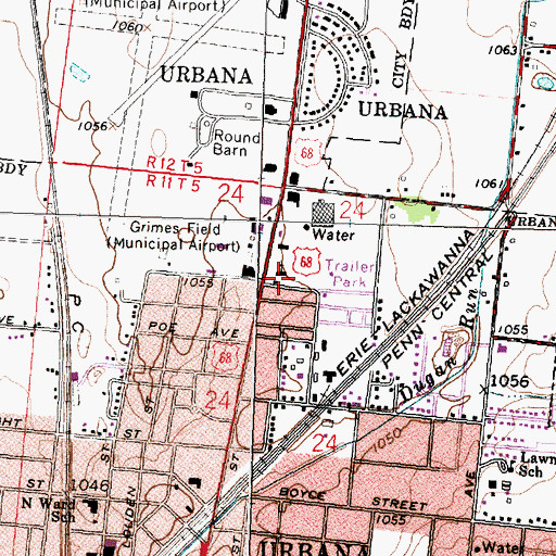 Topographic Map of Grace Baptist Church, OH
