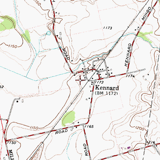 Topographic Map of Kennard Church of the Nazarene, OH
