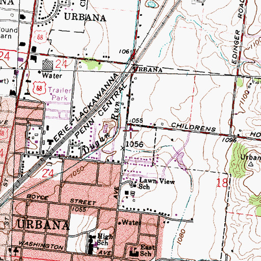 Topographic Map of Northside Church of God, OH
