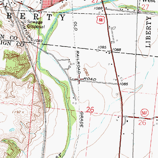 Topographic Map of Old Pimtown (historical), OH