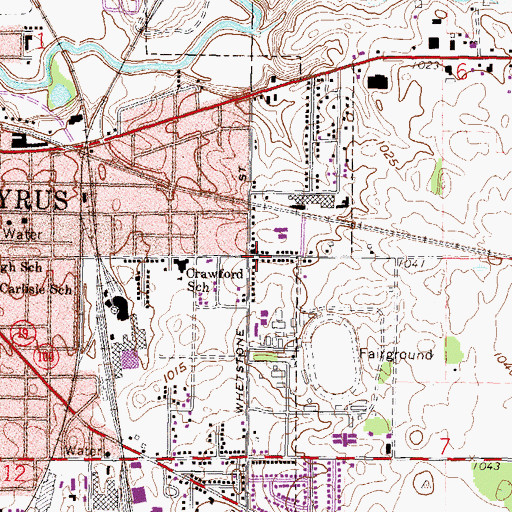 Topographic Map of Church of God, OH