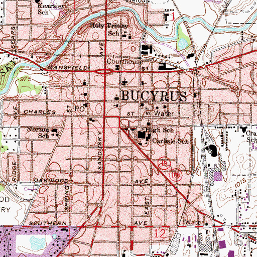 Topographic Map of Epworth United Methodist Church, OH