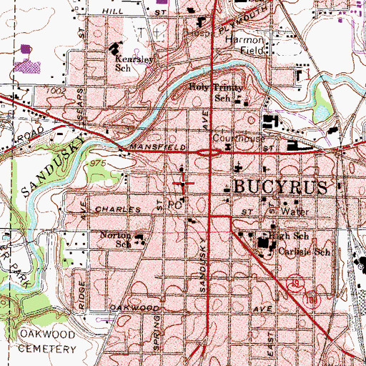 Topographic Map of Saint James Episcopal Church, OH