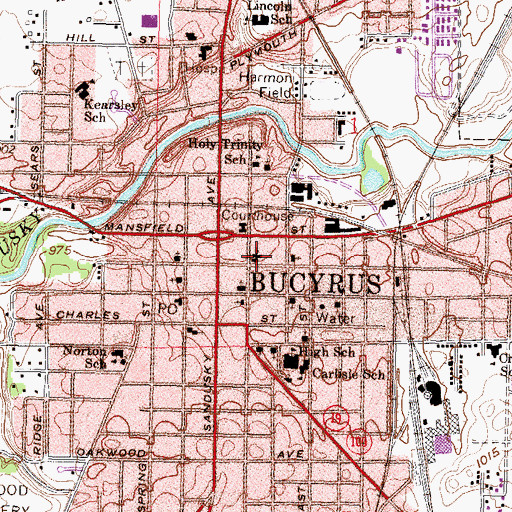 Topographic Map of Saint Pauls Lutheran Church, OH