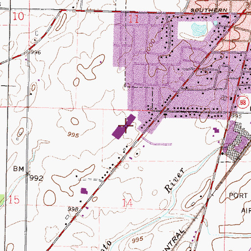 Topographic Map of Southern Lights Shopping Center, OH