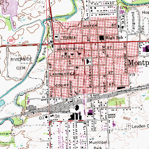 Topographic Map of Central United Brethren Church, OH