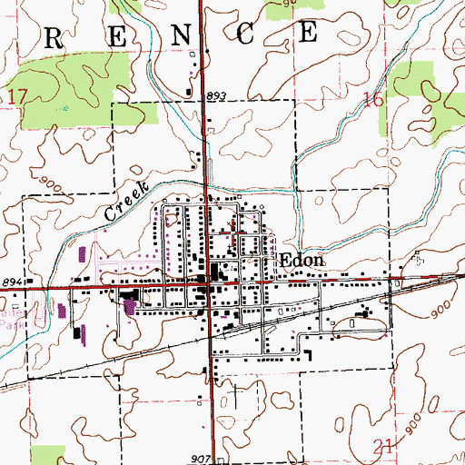 Topographic Map of Edon United Methodist Church, OH