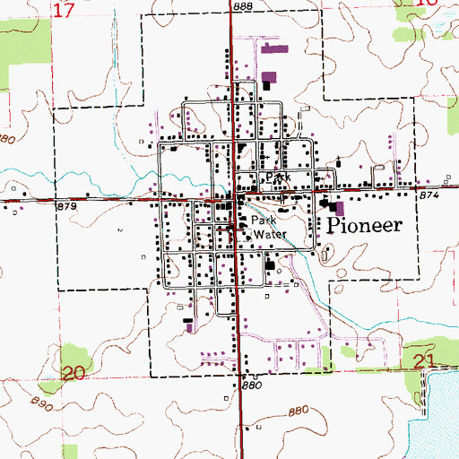 Topographic Map of Pioneer Church of the Nazarene, OH