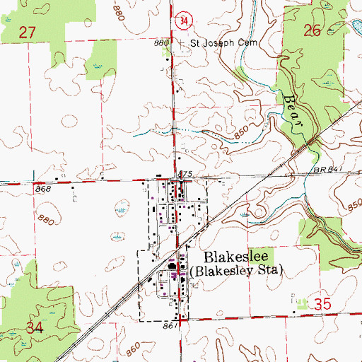 Topographic Map of Saint Joseph Catholic Church, OH