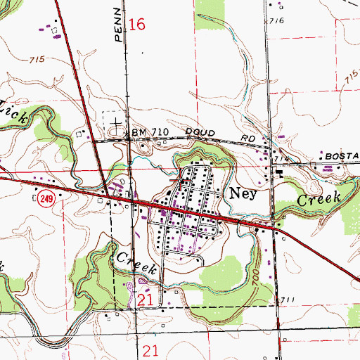 Topographic Map of Immaculate Conception Catholic Church, OH