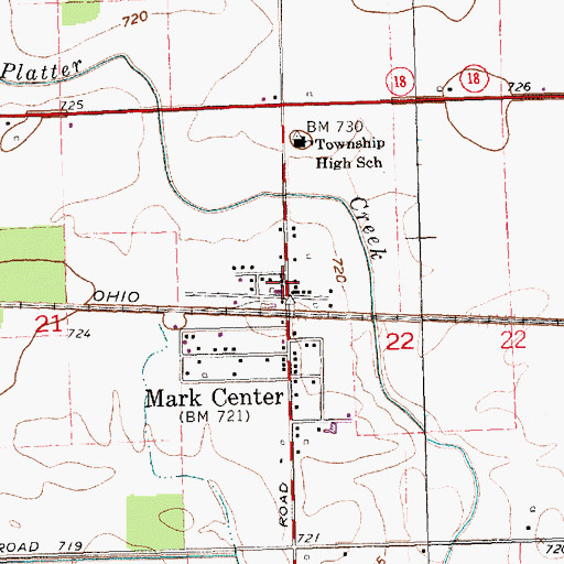Topographic Map of Mark Center United Methodist Church, OH