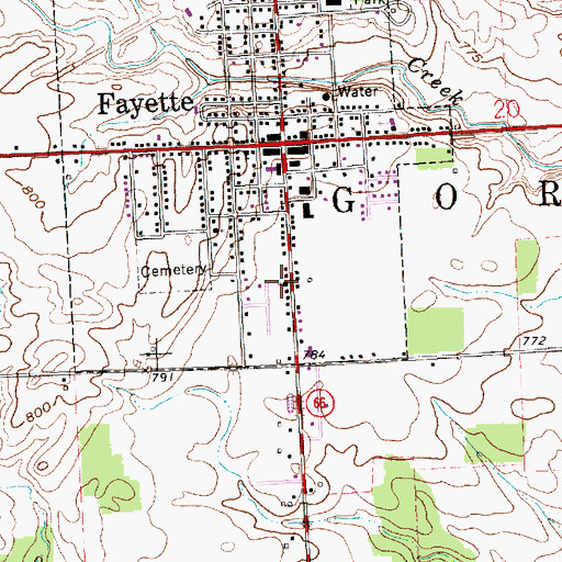 Topographic Map of Fayette Church of the Nazarene, OH