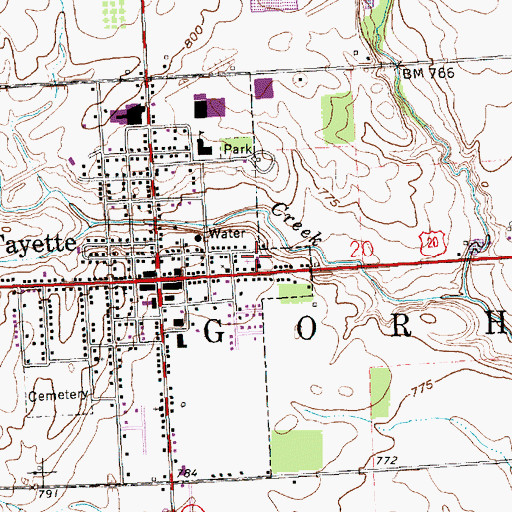 Topographic Map of Our Lady of Mercy Catholic Church, OH