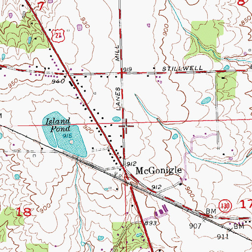 Topographic Map of McGonigle-Millville United Methodist Church, OH
