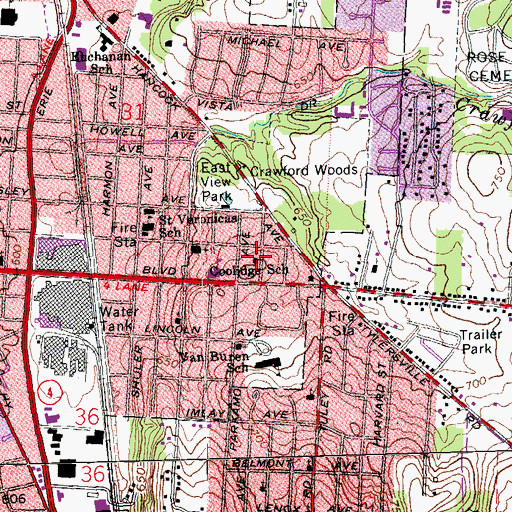 Topographic Map of Pater Avenue Church of God, OH