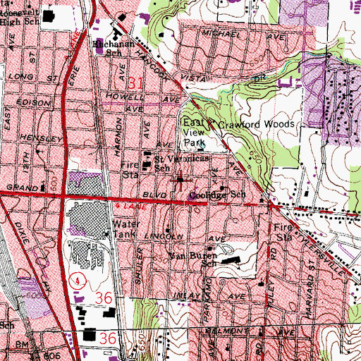 Topographic Map of Zion Baptist Church, OH