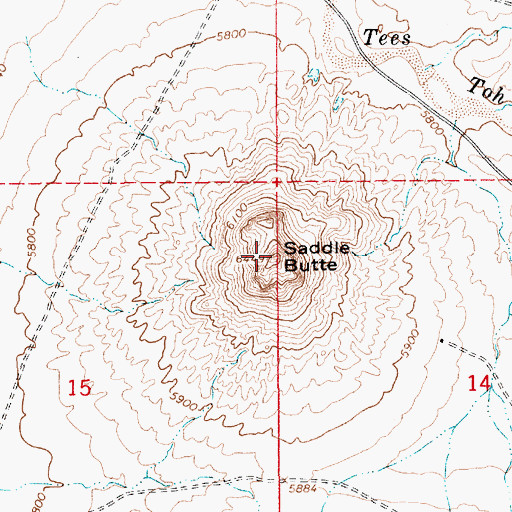 Topographic Map of Saddle Butte, AZ