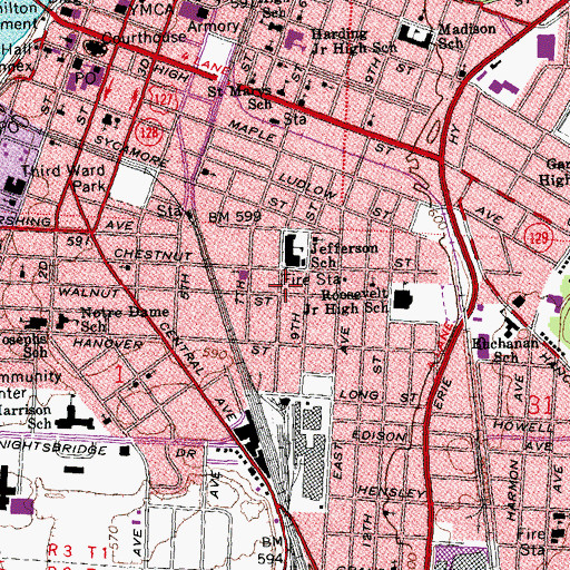 Topographic Map of Refreshing Spring Church of God in Christ, OH