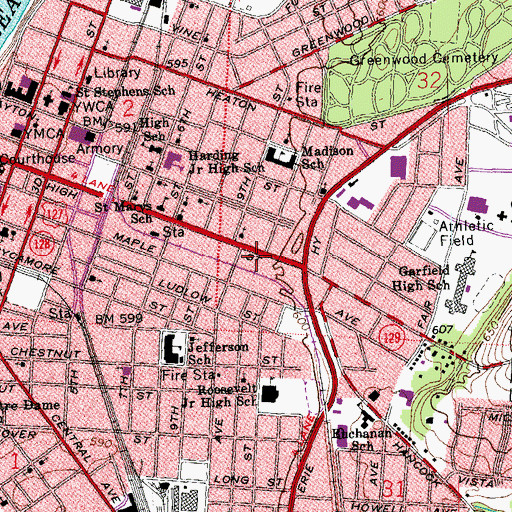 Topographic Map of Champion East Shopping Center, OH